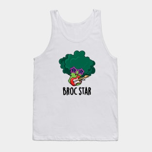 Broc Star Cute Brocolli Rock Star PUn Tank Top